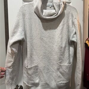 Verve Ami Cream Cowl Neck Sweater with Front Pockets